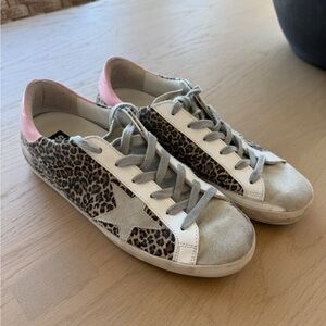 Golden goose rare pink leopard tennis shoes!